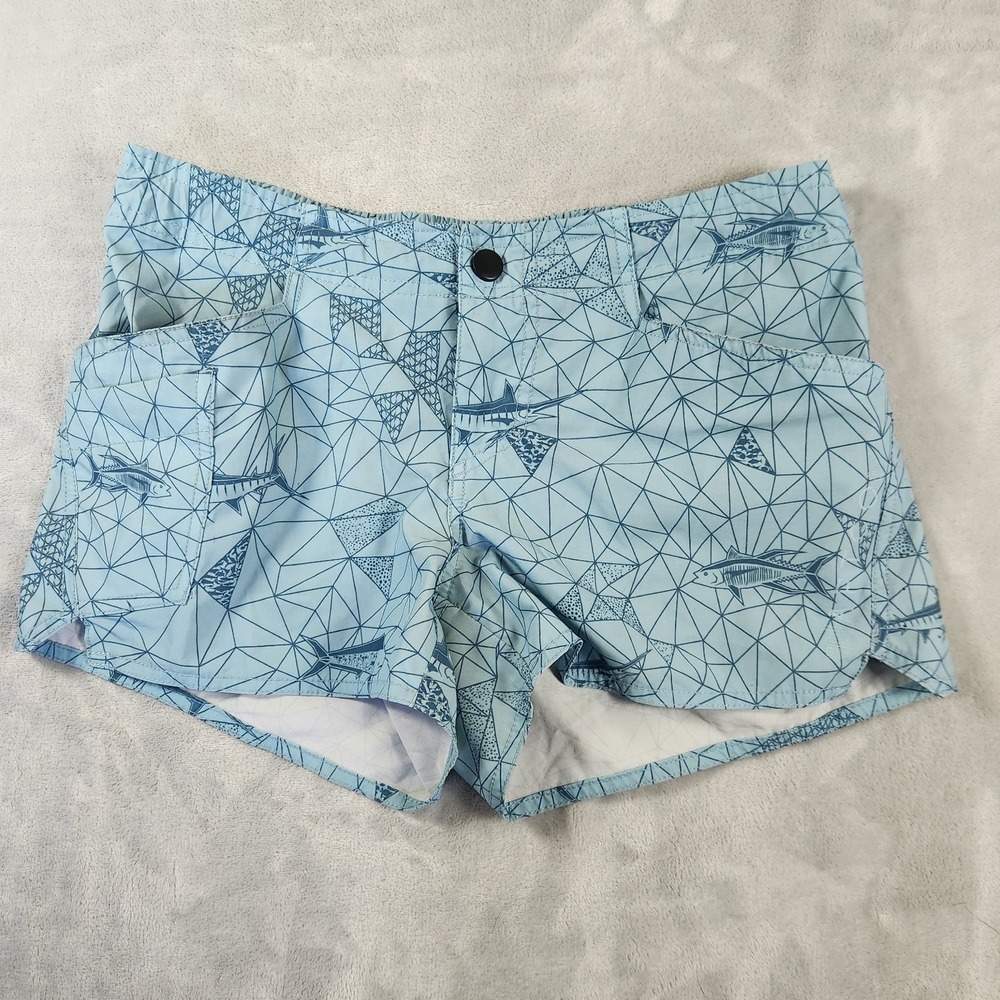AFTCO Microbyte Fishing Shorts Sz 6 Blue Marlin Beach Hiking Camping Outdoor